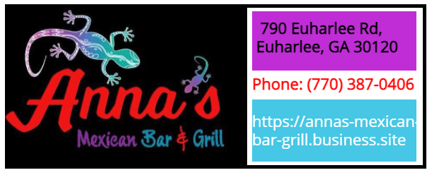 Bringing over 30 years of family tradition to the historic town of Euharlee. Plan you day trip. Begin at Anna's Mexican Bar & Grill. Near Cartersville. — more scenes and local spots from this guide