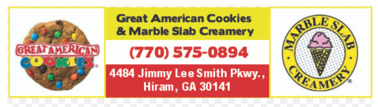 Begin your day trip with a treat from the Great American Cookies & Marble Slab Creamery. The folks in Hiram enjoy them, and you may want to add them to your itinerary. — highlights and attractions from this guide